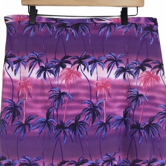 VINTAGE Waikiki Hawaii Set Top Wrap Skirt Tropical Palm Trees Beach Size Large - Picture 7 of 16